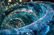 Witness the dynamic energy of abstract water compositions, where swirling currents and crashing waves collide in a symphony of movement and sound