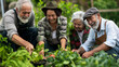© Лариса Лазебная - Retirees participating in a community gardening project. Happiness, love, respect for each other, harmony