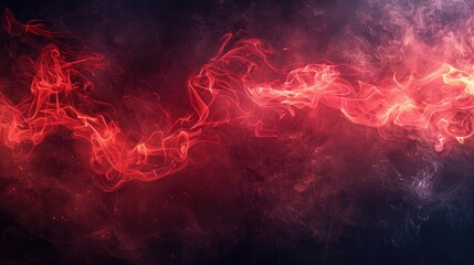 Sticker - Concept of darkness depicted through abstract red smoke against a black backdrop