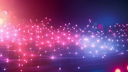 Poster - Abstract Network Connections With Vibrant Blue and Red Lights