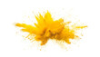 © Ars Nova - Yellow lemon gold color powder dust explosion PNG transparent background isolated graphic resource. Celebration, colorful festival, run or party element