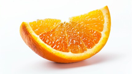 Juicy Orange Slice Isolated on Bright White - Citrus Fruit