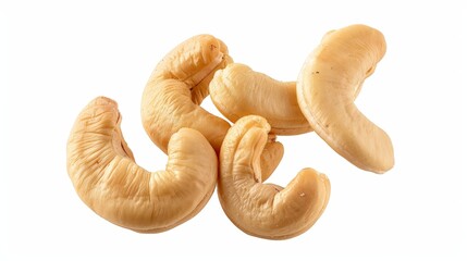 Poster - cashews on white background