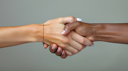 Diverse handshake close-up social interaction