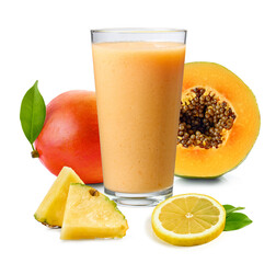 Poster - glass of fresh yellow smoothie