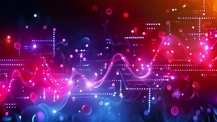 Poster - Abstract Digital Waves Intersecting With Binary Code Overlay
