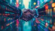 Partnership handshake strategic global agreement agreed singed data-based deal closure a contract signed with Handshake Blending Tradition and Technology Innovation