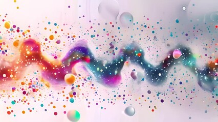Fototapete - Abstract Colorful Particle Wave on White Background
