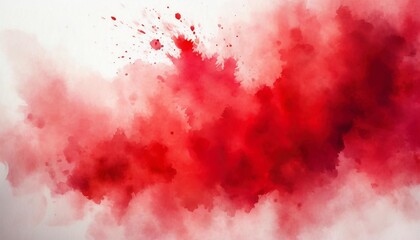 Wall Mural - bright red splash stain watercolor paint grunge illustration