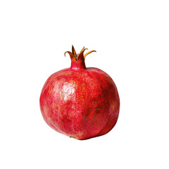 Wall Mural - A vibrant pomegranate fruit stands out against a soft set against a transparent background