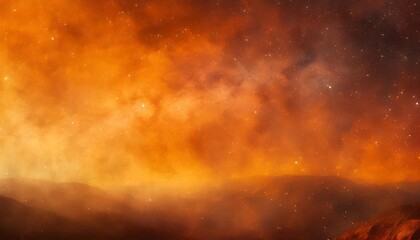 Wall Mural - vibrant orange colors stars and galaxy outer space sky night universe vibrant colorful starry banner background of starfield