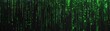 © SKIMP Art - Crisp green binary code falling down on a black background Generative AI
