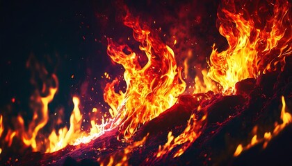 Wall Mural - colorful fire image with the slashing flames following form detailed backgrounds vibrant attractive flame wallpaper