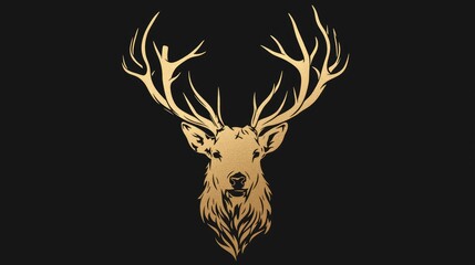 Sticker - Iconic and elegant the Standing Deer Silhouette serves as a distinctive sign logo and symbol in graphic design immortalized as a timeless 2d icon