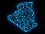 Fototapeta Do przedpokoju - A sketching style of the map Algeria. An abstract image for a geographical design template. Image isolated on black background.