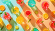 refreshing summer beverages in bright colors with fresh fruits for hot weather refreshment