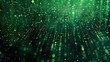a digital rain of green binary code cascading down a dark black background, with a sense of movement and flow of information, symbolic of the digital age. image for big data concept background