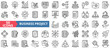 © Uniconlabs - Business project icon collection set. Containing innovation, growth, workflow, accounting, management, production line, validation icon. Simple line vector.