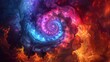 Whirling spirals of electric plasma create a dazzling display of colors.