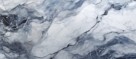 Wall Mural - Close up of a freezing water slope in winter with black and white marble texture