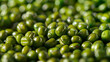 closeup shot of the vibrant green mung beans