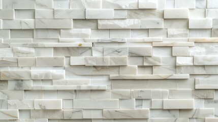 Poster - mosaic tile arrangement with rectangular marble pieces, offering a contemporary and stylish option for flooring or wall decor.