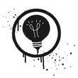 Spray painted graffiti bulb icon. Symbol of idea, creativity drip symbol. isolated on white background. vector illustration