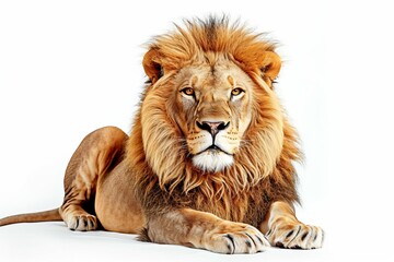 Wall Mural - Lion photo on white isolated background