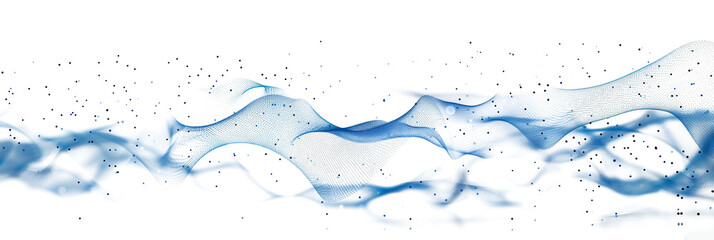 Wall Mural - digital abstract blue dots and lines isolated on a transparent background