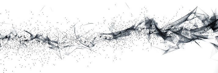 Wall Mural - digital abstract black dots and lines isolated on a transparent background