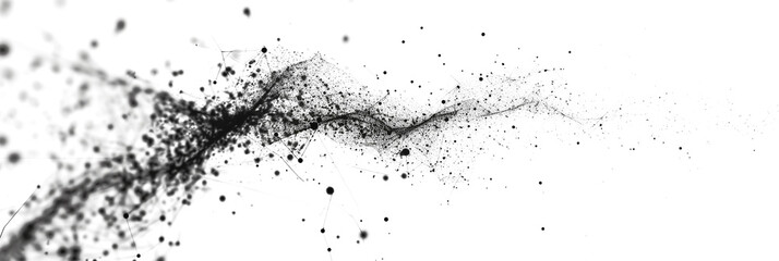 Wall Mural - digital abstract black dots and lines isolated on a transparent background