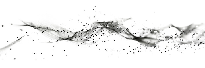 Wall Mural - digital abstract black dots and lines isolated on a transparent background