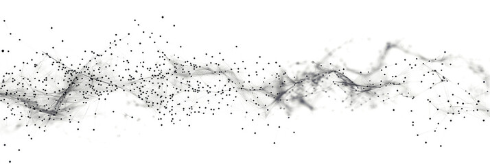 Wall Mural - digital abstract black dots and lines isolated on a transparent background