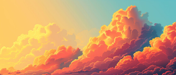 Wall Mural - Clouds with vivid color background