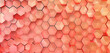 Inviting retro vector pattern with gradient coral hexagons for a warm ambiance.