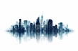 Modern City illustration isolated at white with space for text. Success in business, international corporations, Skyscrapers, banks and office buildings photo on white isolated background