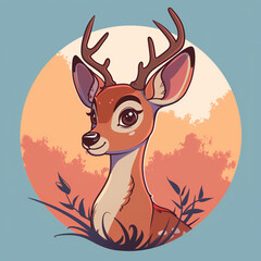 Wall Mural - Deer illustration Logo