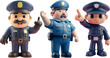 3d cartoon illustration of policeman