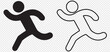Running icon. running man icon black. transparent background. Running icon vector, solid logo illustration. eps 10