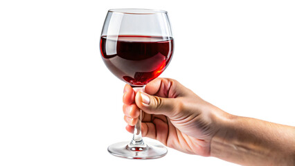 Wine Glass and Hand: Red Wine Celebration