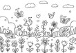 © Sagar - simple coloring page for kids  with cute cartoon insects