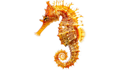 Wall Mural - Ocean seahorse fish isolated on a white background, aquatic animal