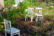 collection of white retro chairs