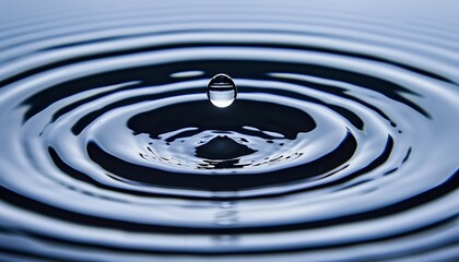 Poster - Generative AI : A falling drop of water creates concentric circles on the surface