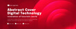 Digital technology poster cover internet connect red background, cyber information, abstract communication, innovation future tech data, internet network connection, Ai big data blend illustration