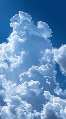 Wall Mural - generative ai : light blue cloud in bule sky moving by soft wind