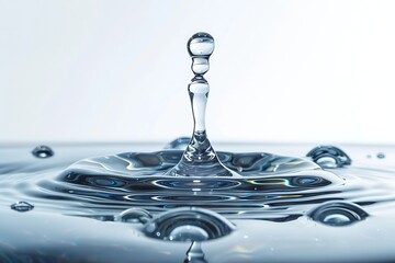 Poster - Generative AI : water drop isolate white background