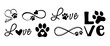 Paw sign. Love And Paw Tattoo Logo.