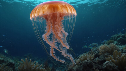 jellyfish in the sea beautiful look