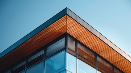 Wall Mural - Tall building with numerous windows at the top, showcasing modern architecture of an upscale dental clinic